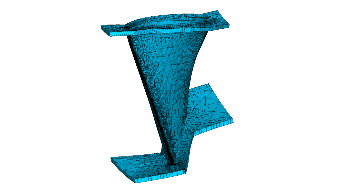 NASA Rotor 67 near-field linear mesh, generated from the medial-object decomposition around the blade.