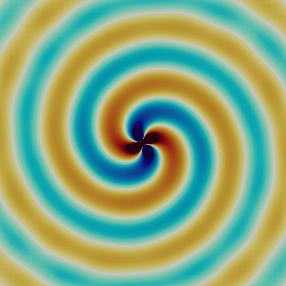 A simulation using the method of moving frames (MMF) in Nektar++, one of several partial differential equations solved directly on the surface of a sphere with this approach.