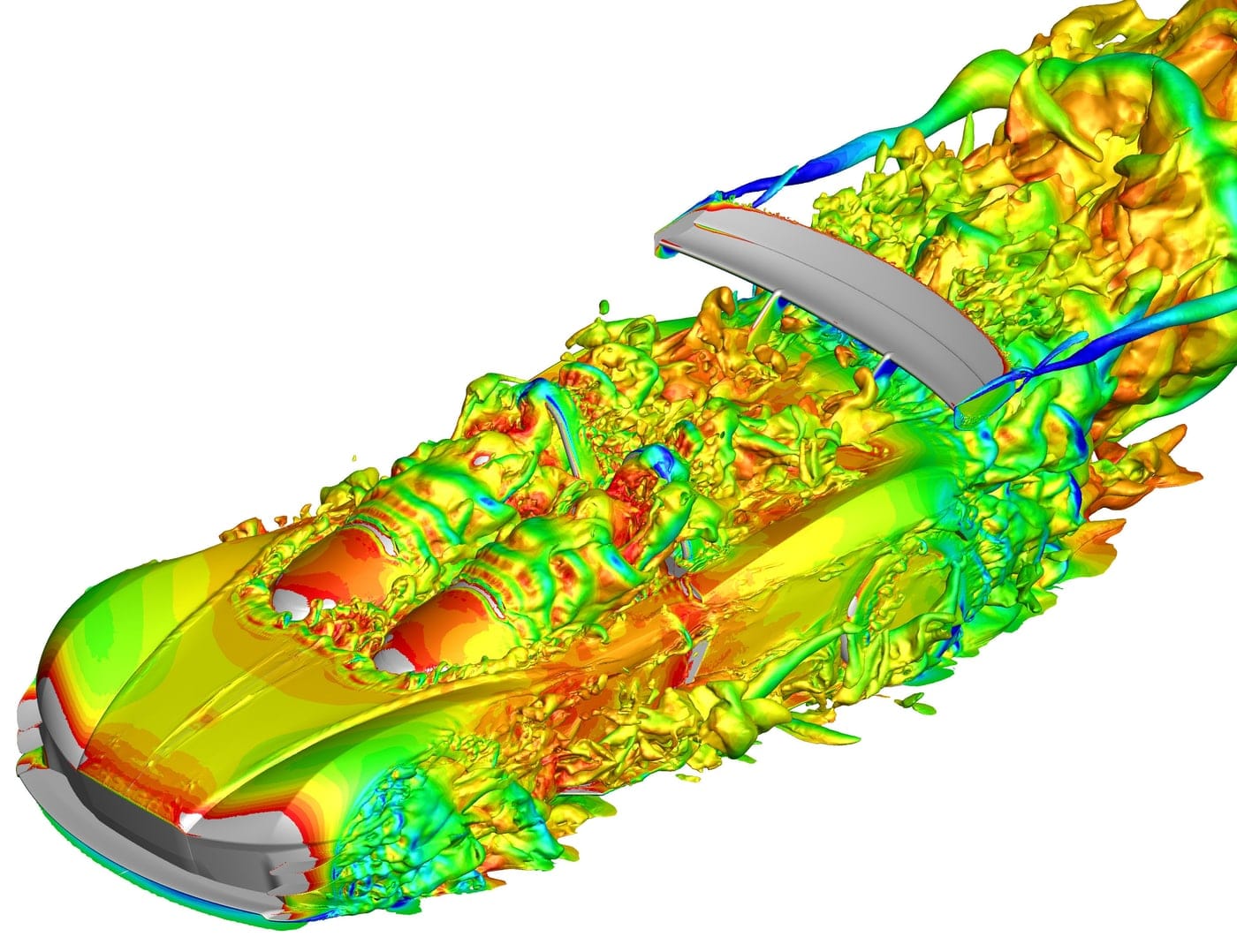 Vortical structures around a high-performance road car, from a scale-resolving spectral/hp element simulation